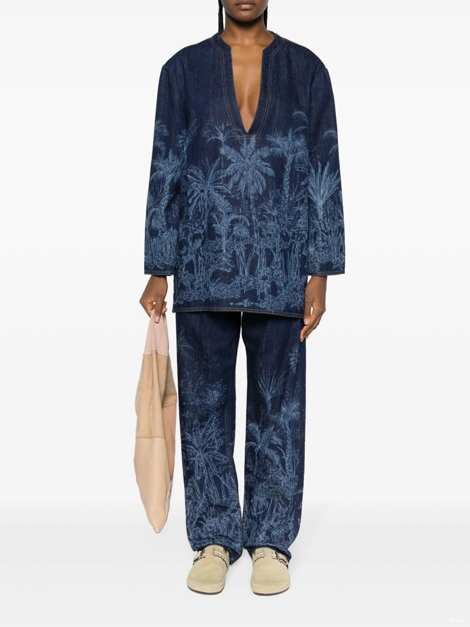 Cheap Toile straight-leg Jungle Women Alanui jeans Jouy de 0726